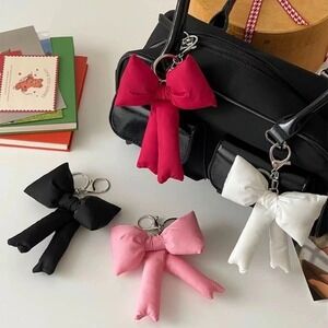 NWT Red Bow Keychain Puff Charm‎ Bag Accessory  Cute Gift Trendy